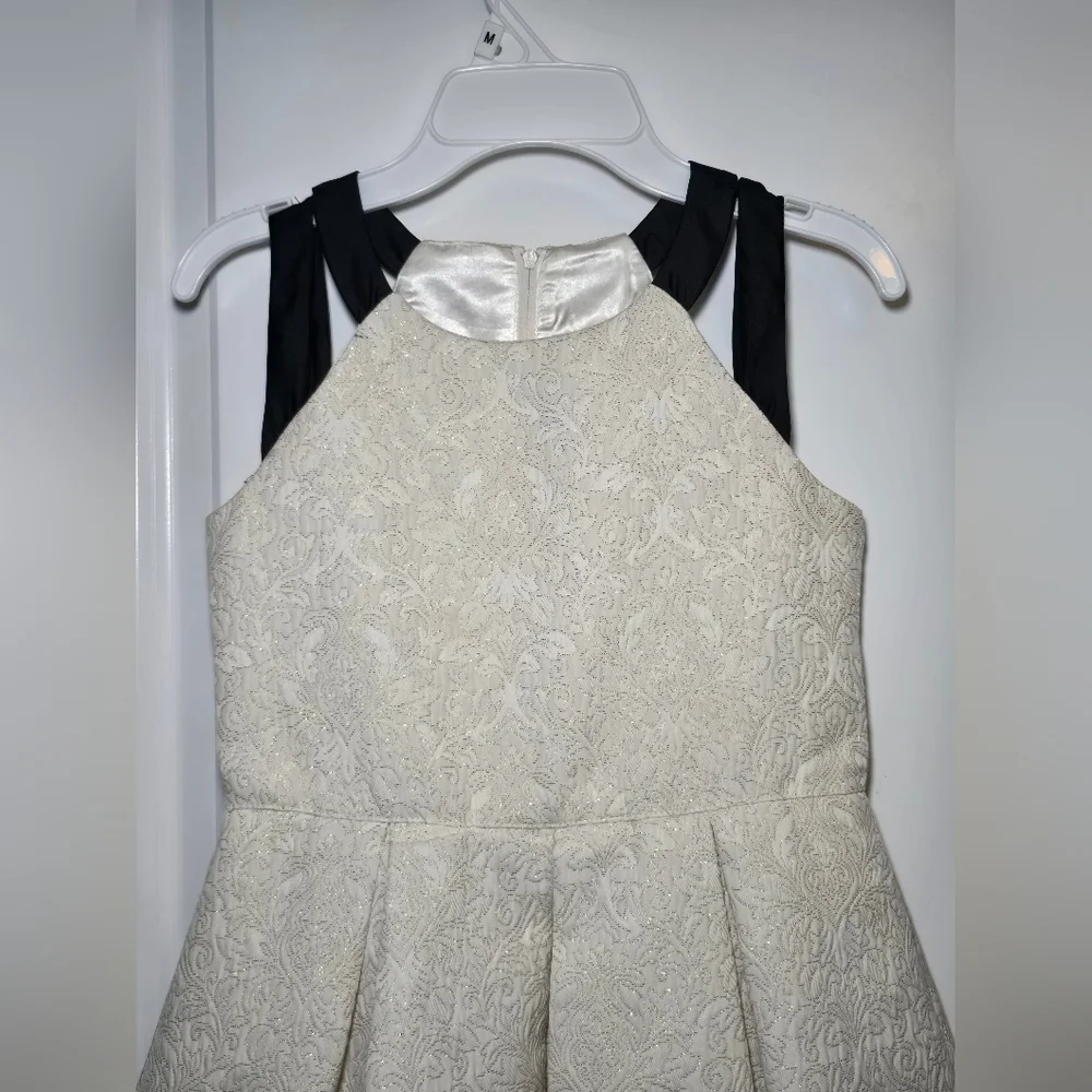The Children's Place Cream and Black Jacquard Fit & Flare Formal Dress‎ Size 10